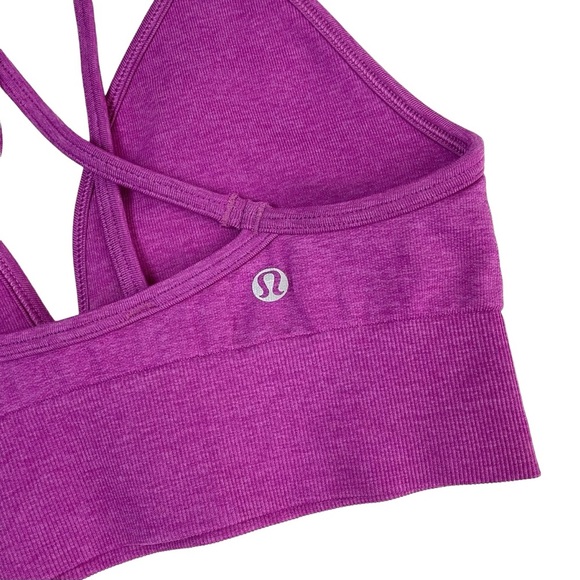 lululemon athletica Seamless Plunge Bra Heathered Ultra Violet Sz 8 - Picture 7 of 11